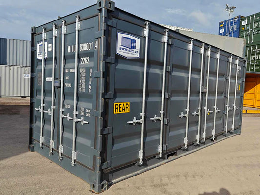 Contenedor Usado de 20 pies con Apertura Lateral gris